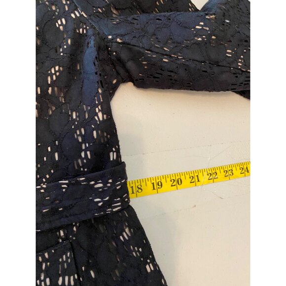 Marisa Christina Womens Black Lace Button-Down Jacket Coat Size 12 - Picture 8 of 10